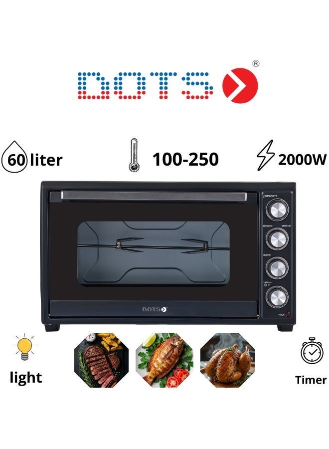 DOTS Electric oven 60 litre 2000W, super fast with grill convection system, temperature 100-250 - Image 1